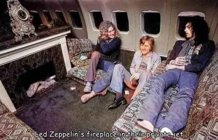 Random Pictures and Images - led zeppelin plane - Toe ww awe Led Zeppelin's fireplace in their private jet