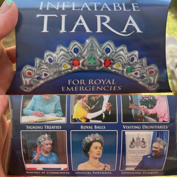 daily dose of randoms - album - Inflatable Tiara For Royal Emergencies Signing Treaties Royal Balls Waving At Commoners Official Portraits Visiting Dignitaries Unveiling Plaques
