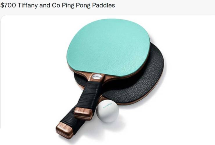 daily dose of randoms - tiffany and co table tennis paddles - $700 Tiffany and Co Ping Pong Paddles Creme