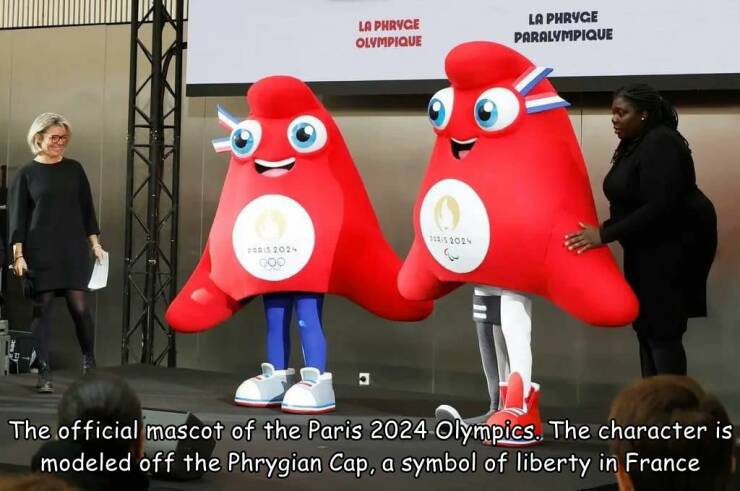 cool pics - 2024 Summer Olympics - 2024 La Phryce Olympique La Phryge Paralympique The official mascot of the Paris 2024 Olympics. The character is modeled off the Phrygian Cap, a symbol of liberty in France