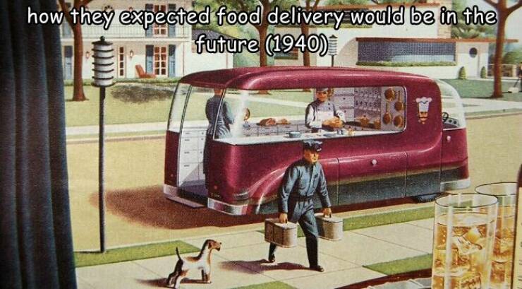 cool pics - futuristic food delivery - how they expected food delivery would be in the future 1940 53 Er