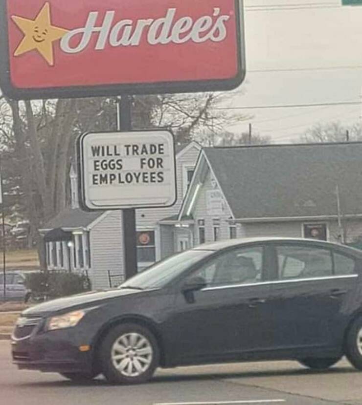 cool random photos - family car - Hardee's Will Trade Eggs For Employees