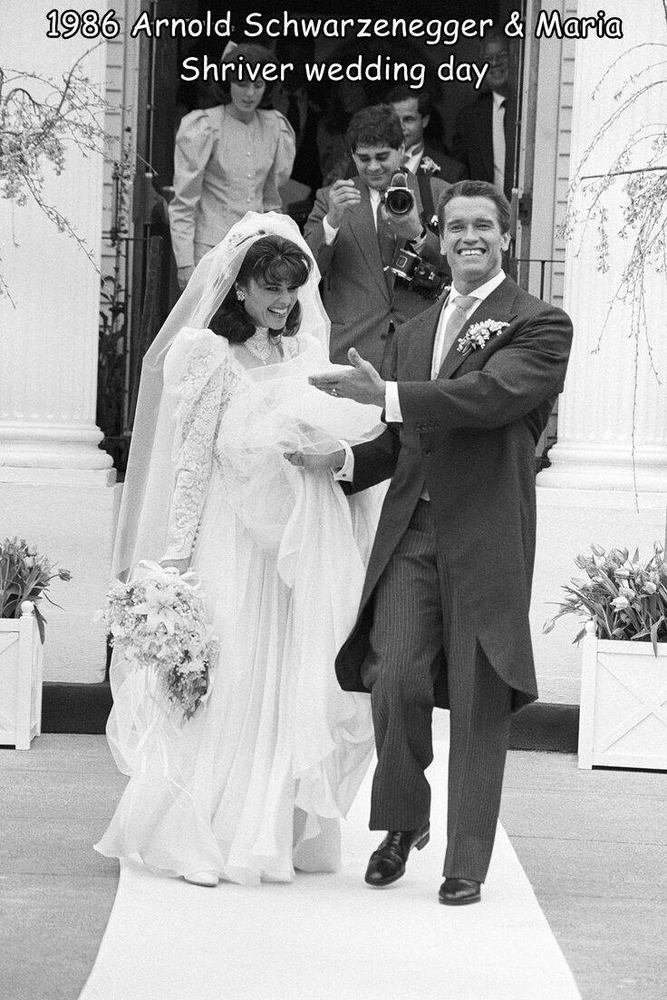 fun random pics - arnold schwarzenegger and maria shriver - 1986 Arnold Schwarzenegger & Maria Shriver wedding day