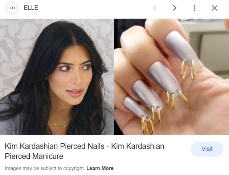 cool random pcis - pierced fingernails - Elle  X Kim Kardashian Pierced Nails Kim Kardashian Pierced Manicure Images may be subject to copyright. Learn More Visit