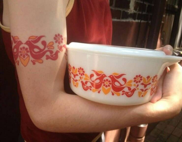 cool random pics - friendship pattern pyrex tattoo -