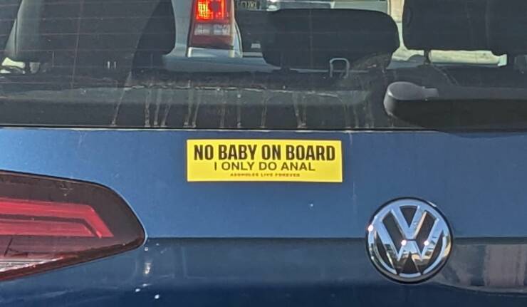 fun random pics - vehicle registration plate - Com No Baby On Board I Only Do Anal