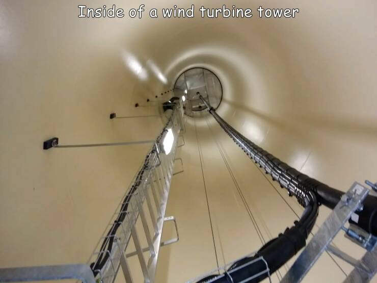 fun random pics - bicycle frame - Inside of a wind turbine tower
