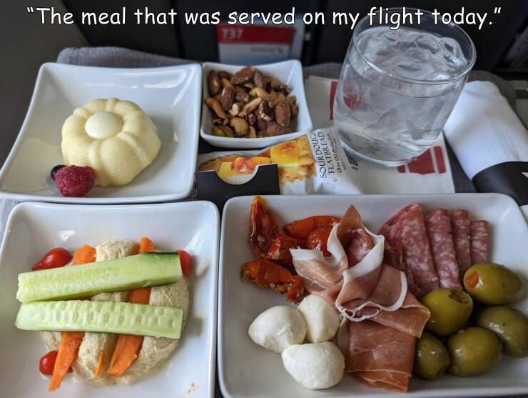 cool random pics - meal - "The meal that was served on my flight today." 110 Flatbread Olie