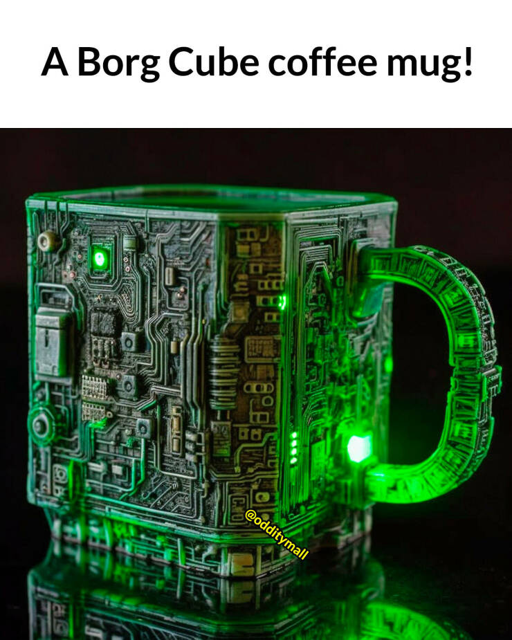 cool random pics - electronics - A Borg Cube coffee mug! Cyniz