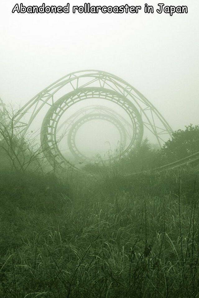 cool random pics - creepy rollercoaster - Abandoned rollarcoaster in Japan