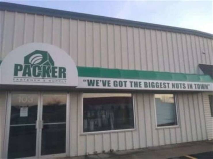 monday morning randomness - commercial building - Packer 103 "We'Ve Got The Biggest Nuts In Town