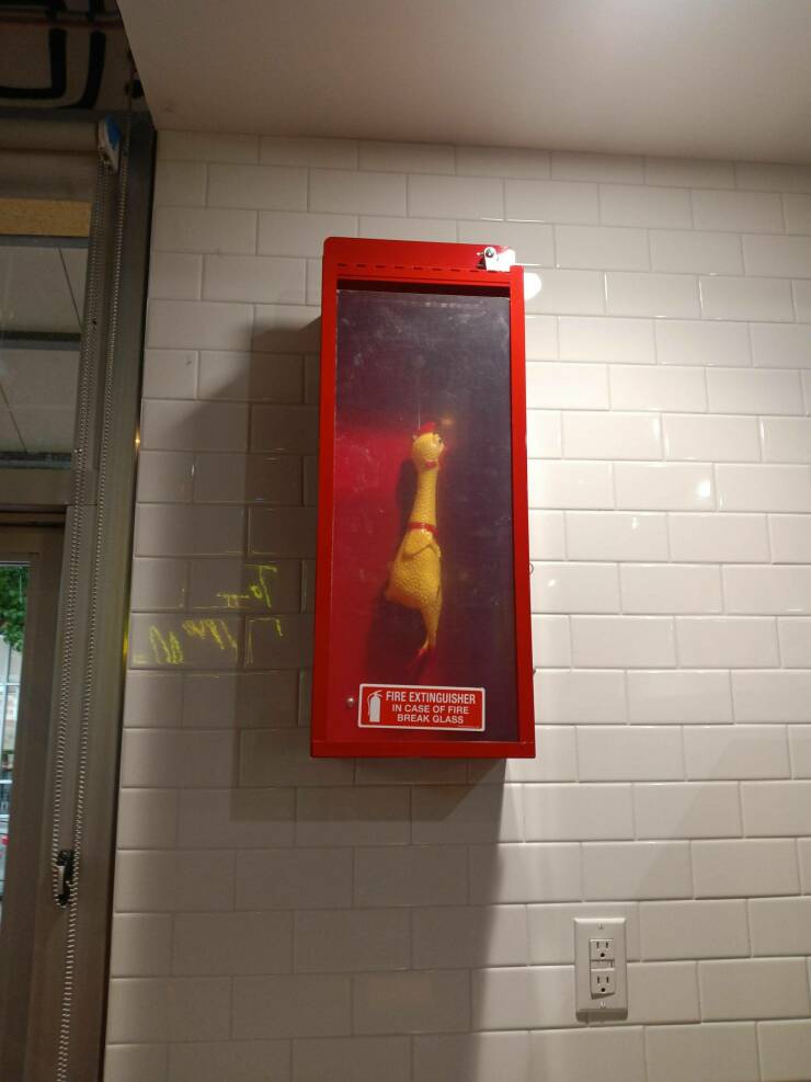 cool random pics - light fixture - Fire Extinguisher In Case Of Fire Break Glass H