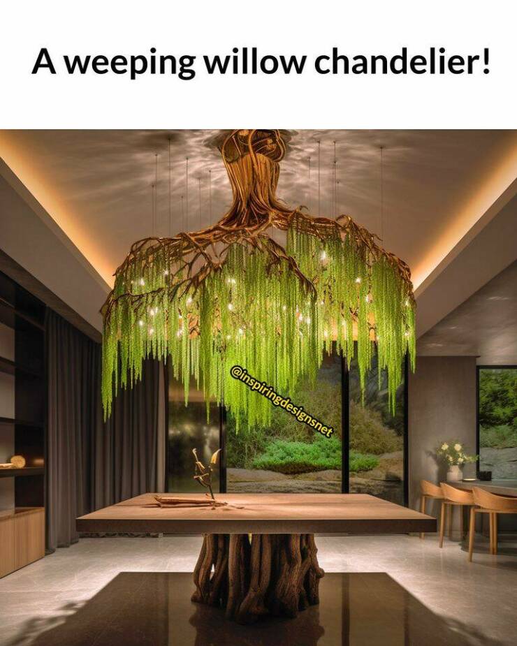 cool pics - ceiling - A weeping willow chandelier!