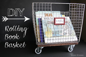 Add a board and wheels to the bottom of a basket and you have yourself a rolling storage cart. This would be great for books, yarn, craft material, toys, or just about anything you can think of.