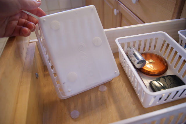 Use Velcro to keep drawer organizers from sliding around whenever you open or close the drawer.