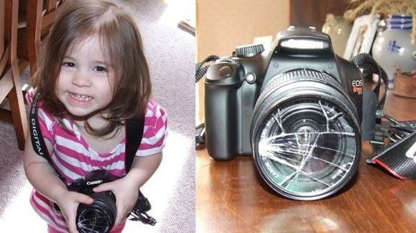 The amateur photographer that let their daughter play with the camera.