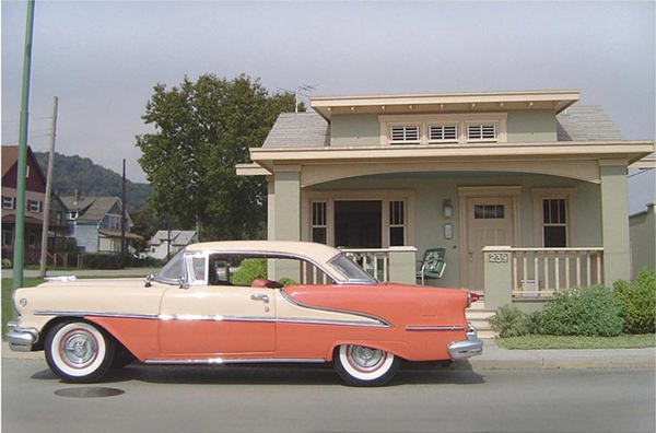 Its amazing he can still find cars and houses with this retro style.