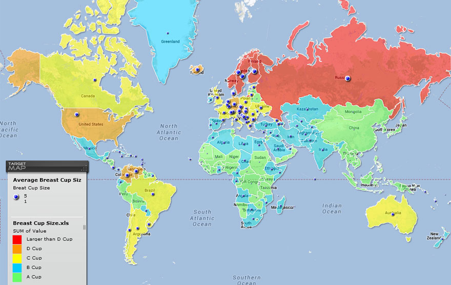 Breast Sizes Relating to Countries