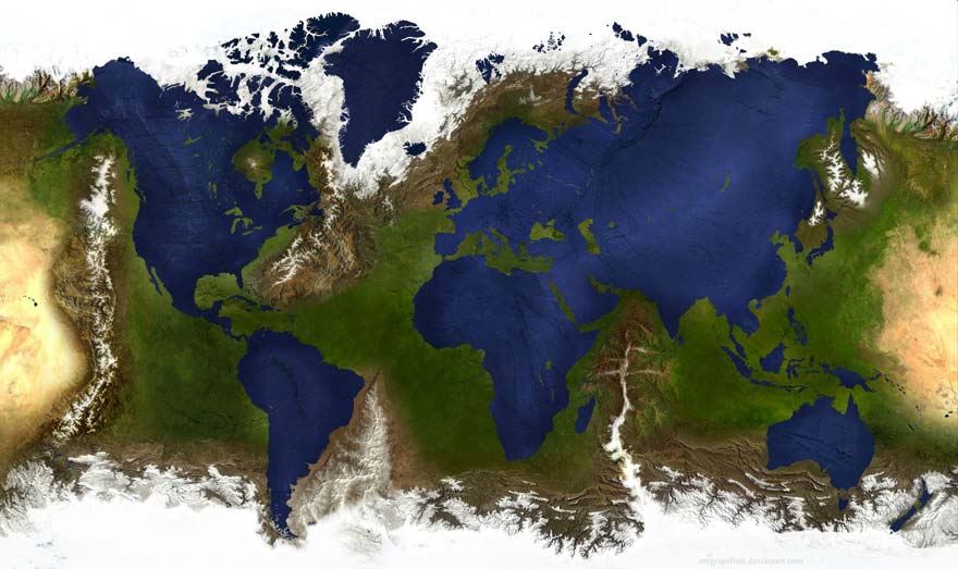 A World Map that Inverts Land and Sea