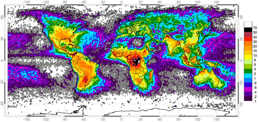 Lightning Intensity Map