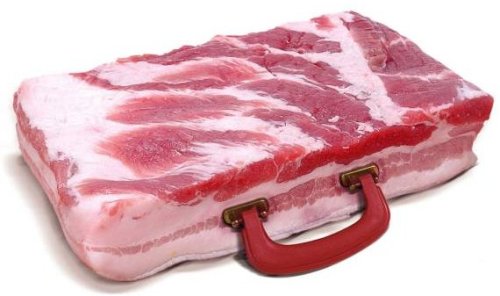 Your honor take a look at my suitcase...its bacon