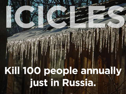 winter - Amera Icicles Kill 100 people annually just in Russia.