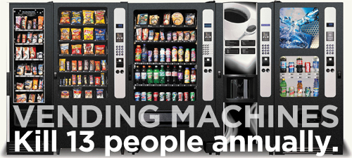 people killed by vending machines - Aas Ka Vending Machines Kill 13 people annually.