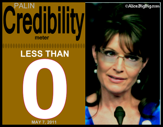 Palin has no cred, simply a media whore ...
