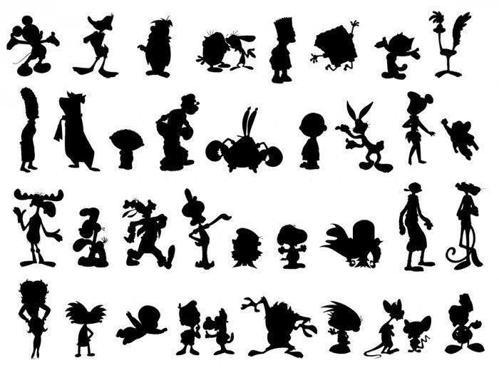 cartoon character silhouettes