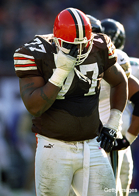 Brown's football career came with one notable hiccup in the middle. In 1999, he was hit in the eye with a penalty flag thrown by official Jeff Triplette during a Browns game. Brown left the field, came back on the field, and shoved Triplette. He was suspended by the league until it was discovered that the thrown flag caused Brown to suffer temporar