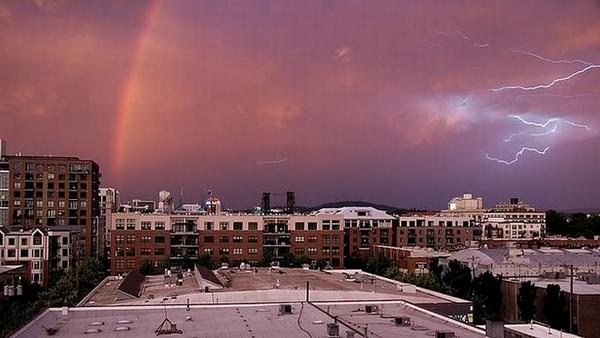 rainbow and lightning - ,
