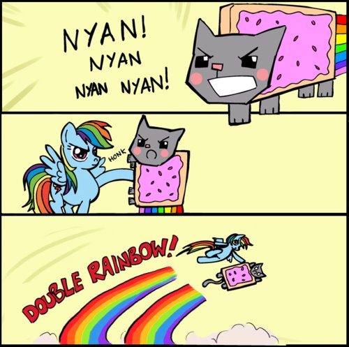 nyan cat a meme - Nyan! Nyan Nyan Nyan! Hone Double Rainbow