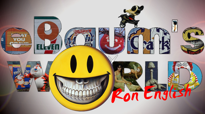Ron English Ebaum's World Logo contest