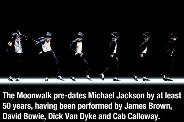 michael jackson moonwalk - The Moonwalk predates Michael Jackson by at least 50 years, having been performed by James Brown, David Bowie, Dick Van Dyke and Cab Calloway.