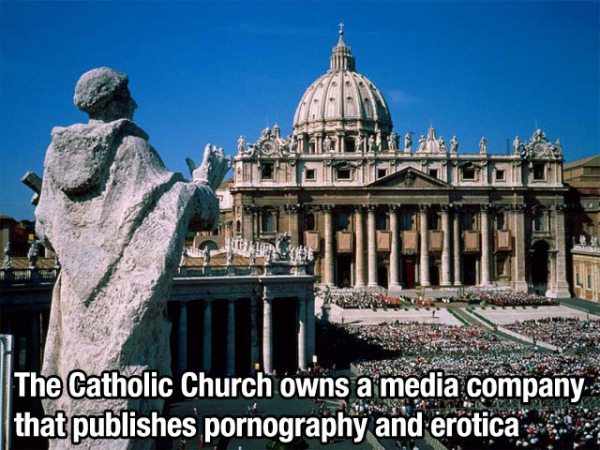 saint peter's square - The Catholic Church owns a media company that publishes pornography and erotica