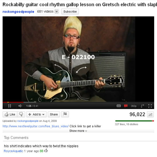 youtube comment 12 - Rockabilly guitar cool rhythm gallop lesson on Gretsch electric with slap rockongoodpeople 681 videos Subscribe E022100 Titititititikt Ii 1.06 Ccf 360p Add to 96,022 2 Uploaded by rockongoodpeople on blues video Click link to get a ki
