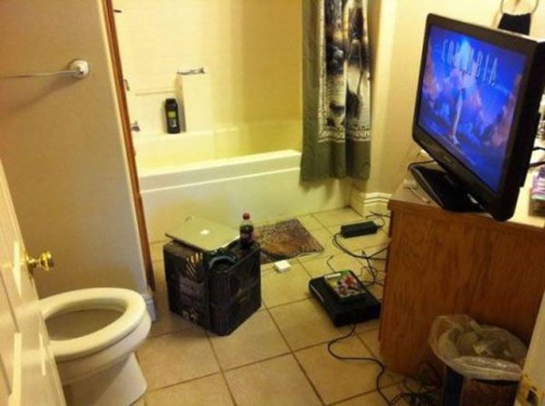 tv in toilet