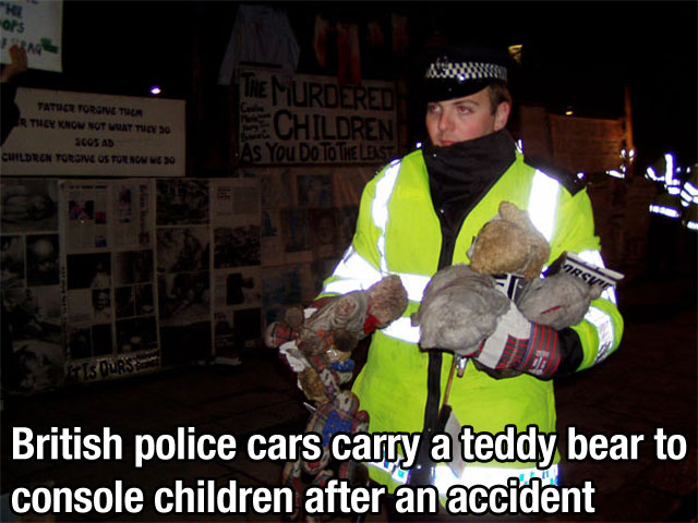 house music - 073 Tatuer Torgive Than They Know Not Wat They 2005 Ad Children Torgive Us Tot Now We 10 Tre Murdered Schildren As You Do To The Less British police cars carry a teddy bear to console children after an accident