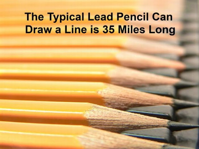 cool facts - The Typical Lead Pencil Can Draw a Line is 35 Miles Long