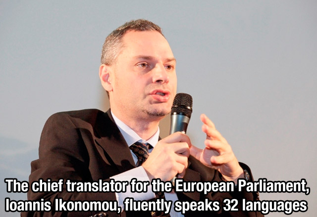 chief translator european parliament - The chief translator for the European Parliament, Ioannis Ikonomou, fluently speaks 32 languages