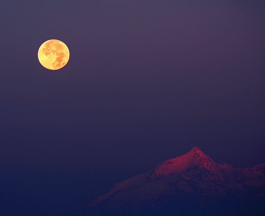 Hunter's Moon over the Alps