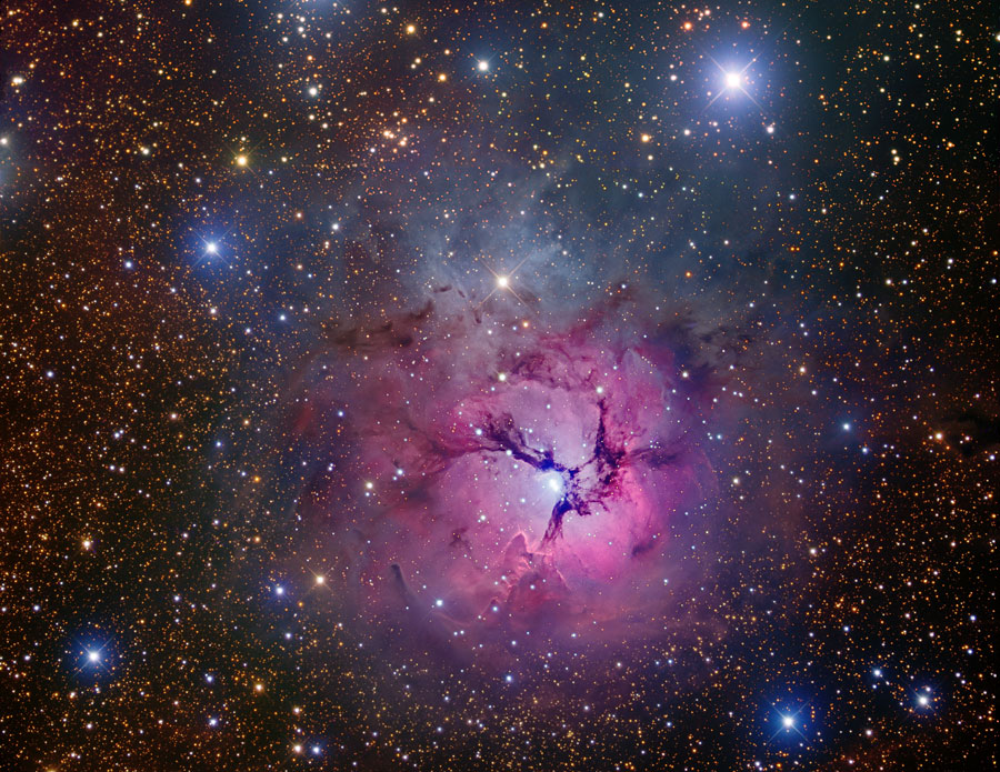 The Trifid Nebula is Stars and Dust