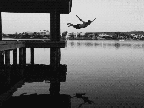 gifs - person diving into a lake