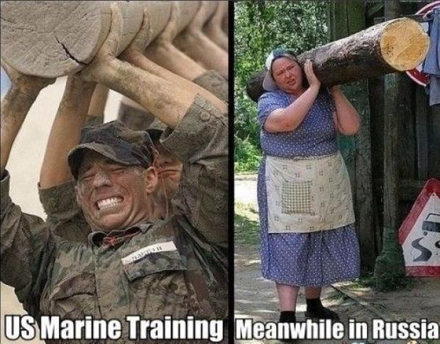 meanwhile in russia meme - Us Marine Training Meanwhile in Russia