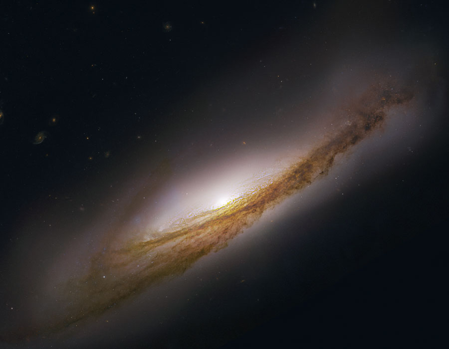 Spiral Galaxy NGC 3190 Almost Sideways