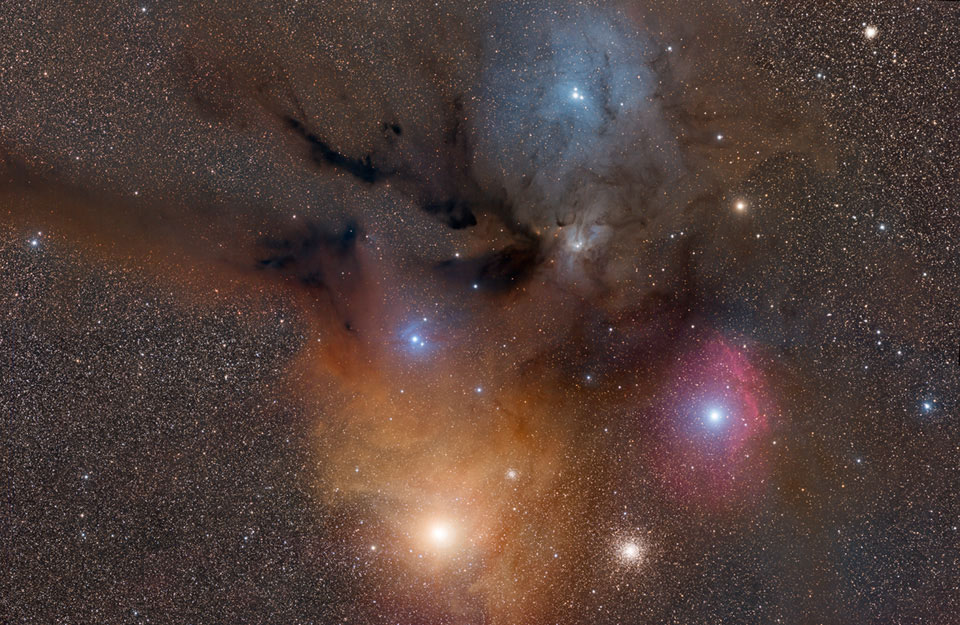 Colorful Clouds Near Rho Ophiuchi
