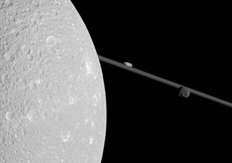 A Close Pass of Saturn's Moon Dione