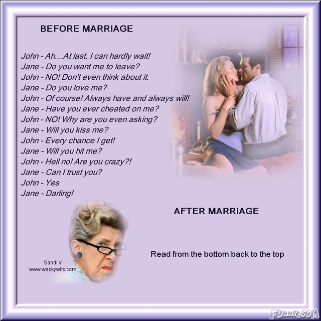 Marriage, before and after