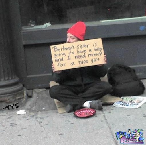funny homeless people signs