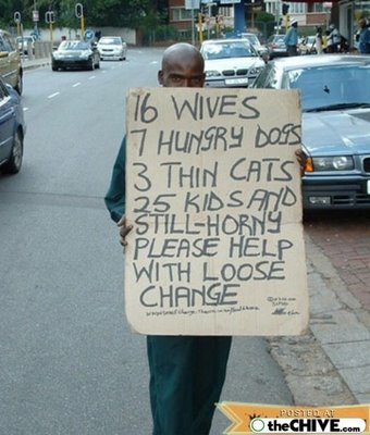 funny homeless people signs